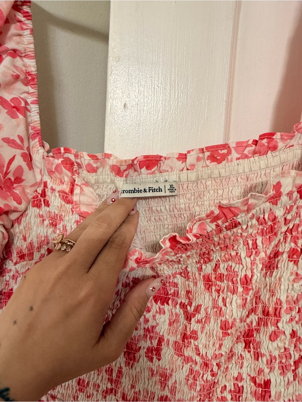 Pink Floral Puff Sleeve Maxi Dress - Picture 2 of 2